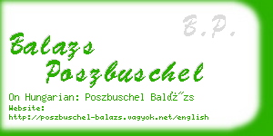 balazs poszbuschel business card